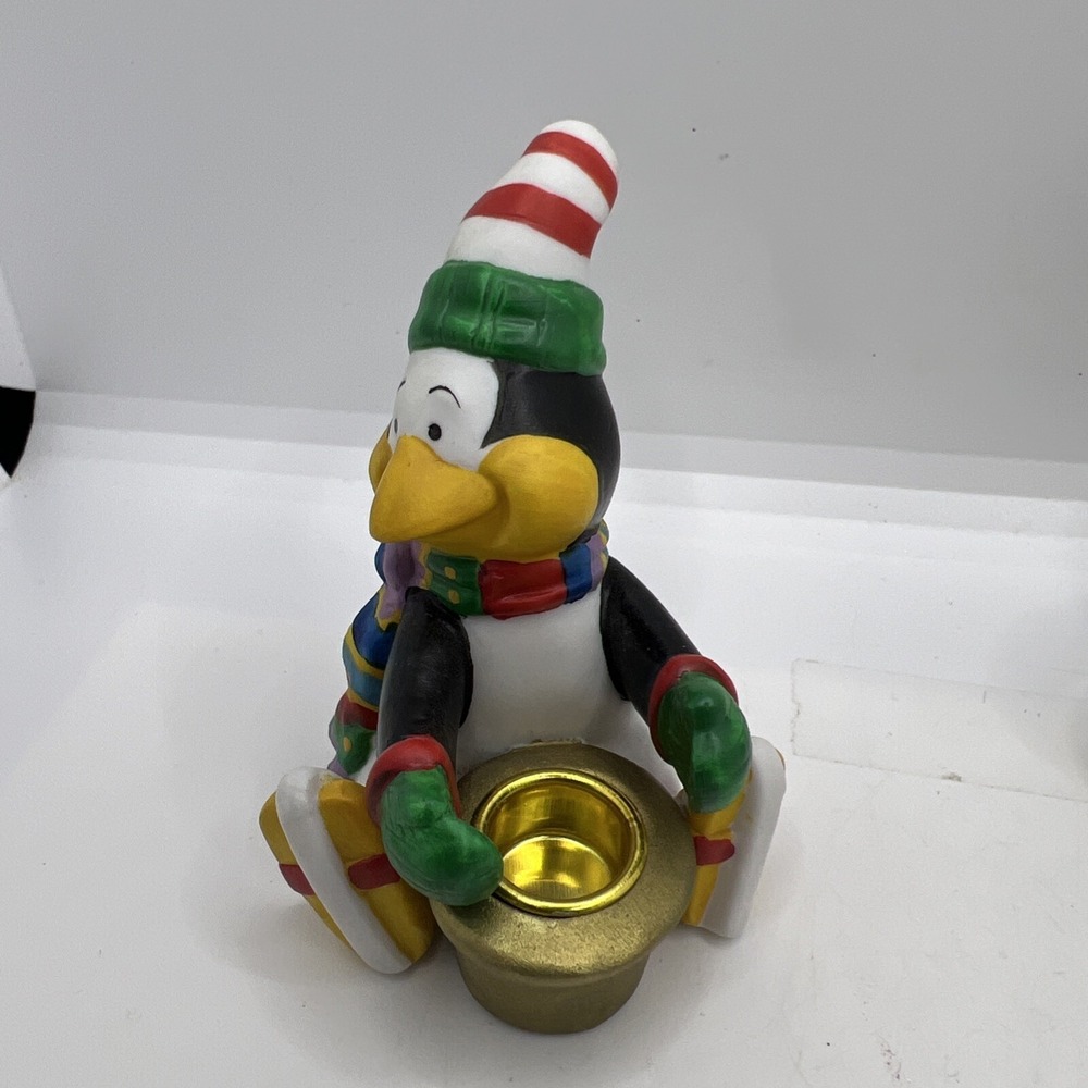 Vintage 1995 Penguin Christmas Candle Holders Set Of 4 - Picture 12 of 15